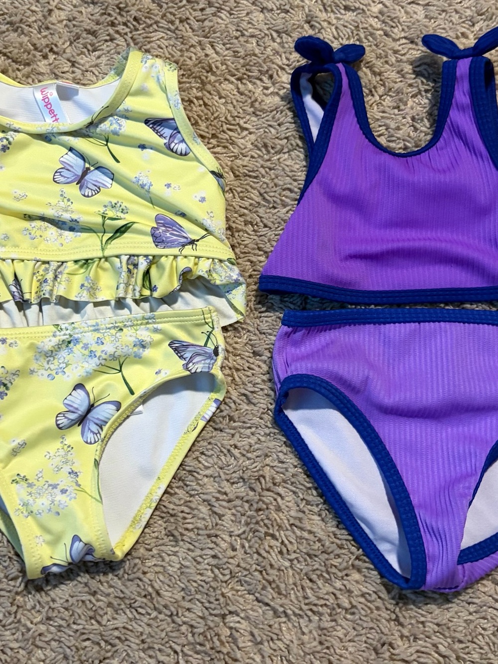 Girls 18M Two-Piece Swimsuit Bundle – Wippette Butterfly + Purple
